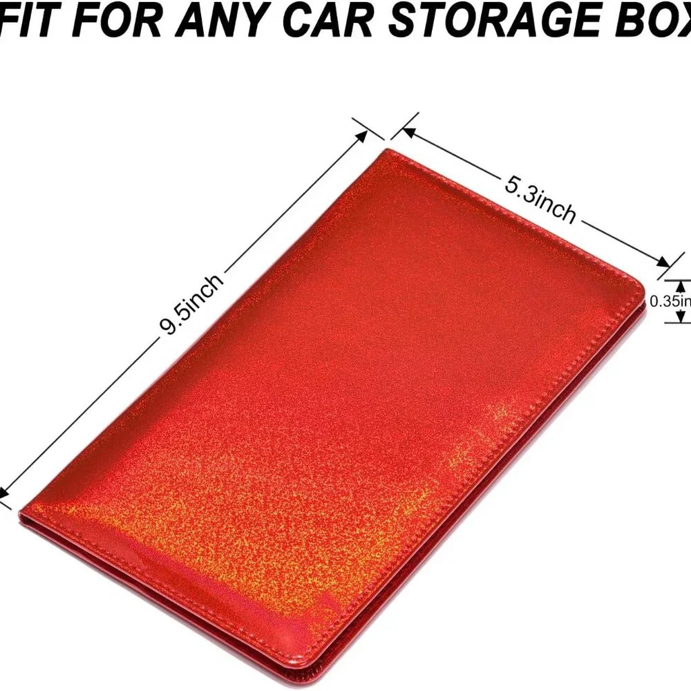 Car Registration and Insurance Card Holder,Glitter Leather Vehicle Glove Box Aut - Picture 3 of 7